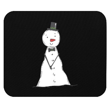 Discover funny snowman with mustache and carrot Mouse Pads