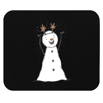 Discover funny snowman with mustache and carrot Mouse Pads