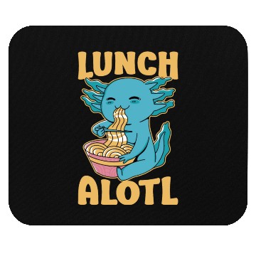 Discover Axolotl Eating Ramen Funny Lunchalotl Mouse Pads