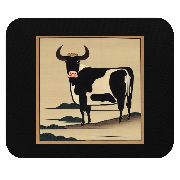 Discover Ukiyo-e Cow, Japanese Print Mouse Pads
