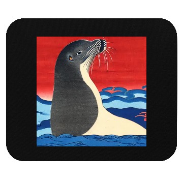 Discover Ukiyo-e Seal, Japanese Print Mouse Pads