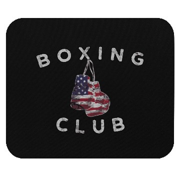 Discover Boxing Club Vintage Us Flag Boxing Gloves Mouse Pads