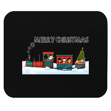 Discover Christmas Steam Train Santa Snowman Tree Mouse Pads