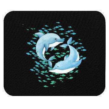 Discover PLAYFUL BLUE DOLPHINS Mouse Pads