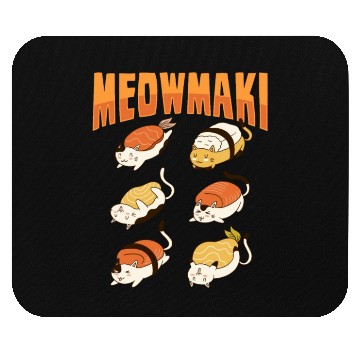 Discover Cat Sushi Meow Design for a Cat Lady or Cat Mom Mouse Pads