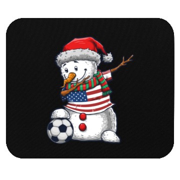 Discover Soccer Boy Dabbing Snowman Christmas Jersey Mouse Pads