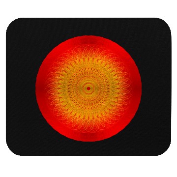 Discover Red Circle Golden Sun Illustration Mouse Pads