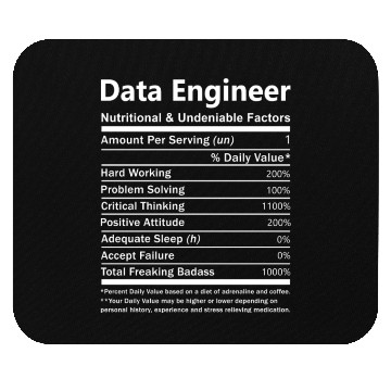 Discover Data Engineer Mouse Pads - Nutritional And Undeniable