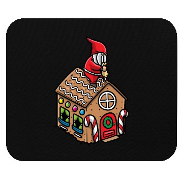Discover Christmas Gnome Gingerbread House Candy Cane Mouse Pads