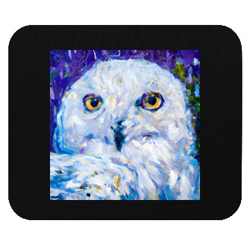 Discover Neo-Impressionist Snowy Owl Mouse Pads