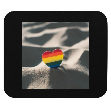Discover LGBTQ Pride Love Heart in Sand Mouse Pads