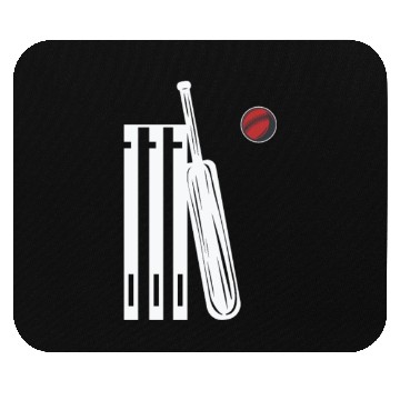 Discover Cricket Wicket Bat and Ball Mouse Pads