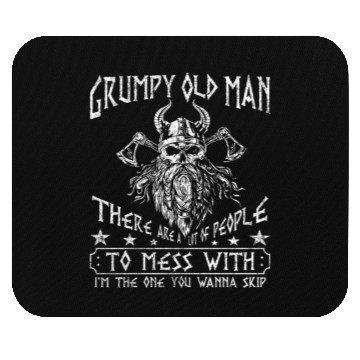 Discover Grumpy Old Man Warrior Skull Viking Mouse Pads