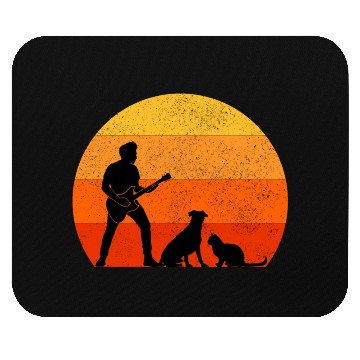 Discover Bass Guitar Player Musician Bassist Cat Dog Animal Mouse Pads