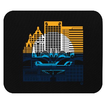 Discover Milwaukee Skyline Squared Milwaukee Peoples Flag D Mouse Pads