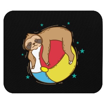 Discover Sloth on a Beach Ball lazy Mouse Pads