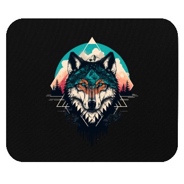 Discover Geometric Wolf Mouse Pads