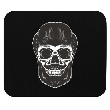 Discover Bearded skull face beard Bearded skull face beard Mouse Pads