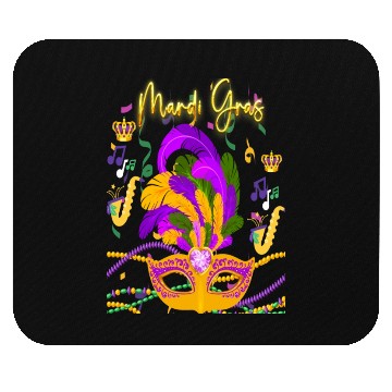 Discover Mardi Gras Beads Mask Feathers Mouse Pads