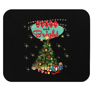 Discover Merry and Bright Retro Christmas Mouse Pads