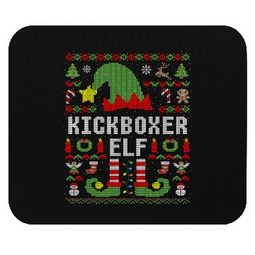 Discover Funny Kickboxer Elf Ugly Christmas Boxing Mouse Pads