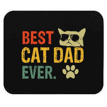 Discover Vintage Best Cat Dad Ever Mouse Pads Cat Daddy Gift