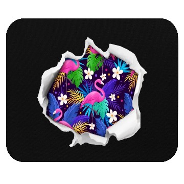 Discover Bullet Hole Flamingo Mouse Pads
