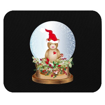 Discover beautiful nostalgic snow globe with teddy bear Mouse Pads