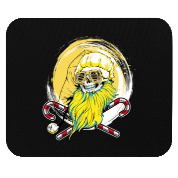 Discover skull santa hat candy cane crew Mouse Pads