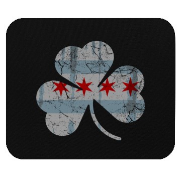 Discover Chicago Flag Shamrock Irish St Patricks Mouse Pads