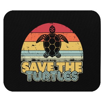 Discover Save The Turtles Retro Style Turtle Mouse Pads