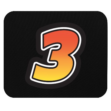 Discover Number Three 3 Gradient Yellow Orange 3 Stroke Mouse Pads