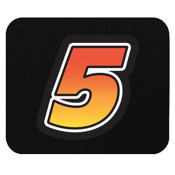 Discover Number Five 5 Gradient Yellow Orange 3 Stroke Mouse Pads