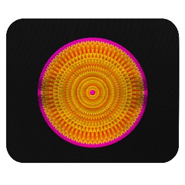 Discover Golden-Pink Geometric Circular Pattern Mouse Pads