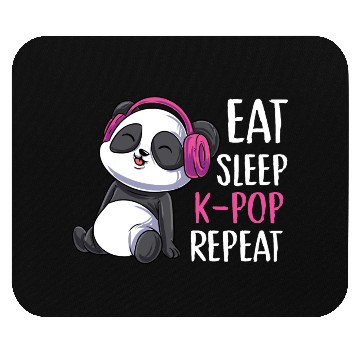 Discover Eat Sleep K-pop Repeat Panda bear korean music Mouse Pads