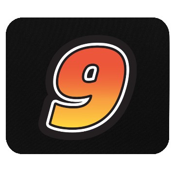 Discover Number Nine 9 Gradient Yellow Orange 3 Stroke Mouse Pads