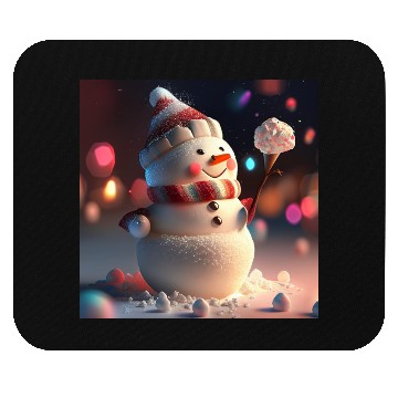 Discover Snowman holding Candy Mouse Pads