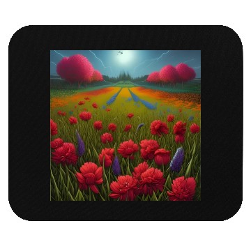 Discover Beautiful Flowers along the Field Road Horizon Mouse Pads