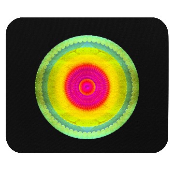 Discover Yellow-Green with Pink Symmetic Shape on Center Mouse Pads
