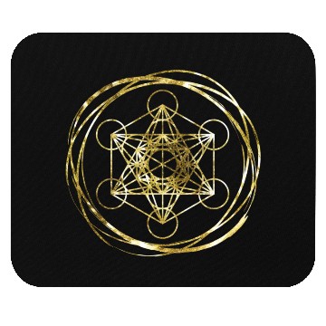 Discover Metatrons Cube Gold sacred geometry Mouse Pads
