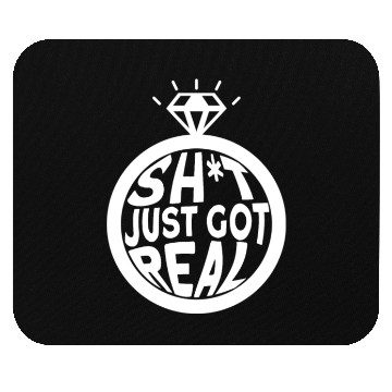 Discover Sh*t Just Got Real - Bride Groom Matching Couple Mouse Pads