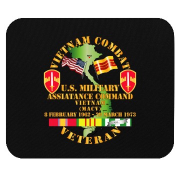 Discover Army Vietnam Combat Veteran US Military Asst Cmd V Mouse Pads