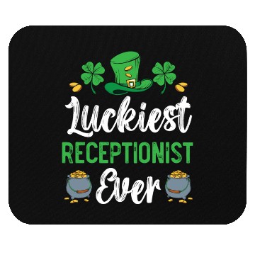 Discover Luckiest Receptionist Ever St. Patrick's Day Mouse Pads