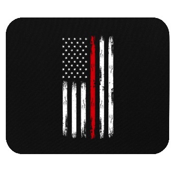 Discover Thin Red Line Firefighter American Flag Mouse Pads