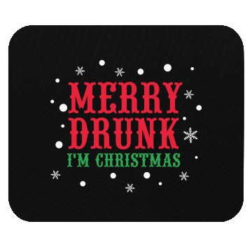 Discover merry drunk i'm christmas Mouse Pads