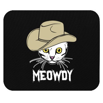 Discover Meowdy Funny Cat Cowboy Hat Design Mouse Pads