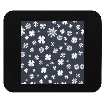 Discover Snowflake pattern on the navy background Mouse Pads