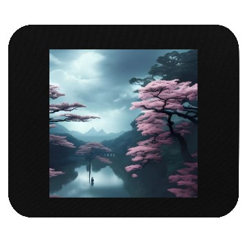 Discover Pink trees by the water Mouse Pads