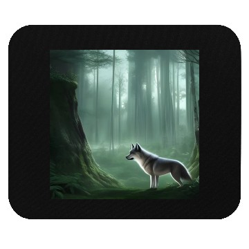 Discover White wolf in the forest Mouse Pads