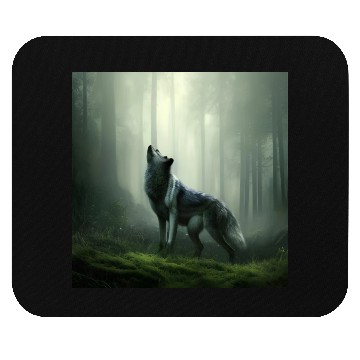 Discover Howling wolf at midnight Mouse Pads